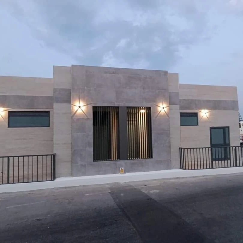 A modern minimalist concrete building