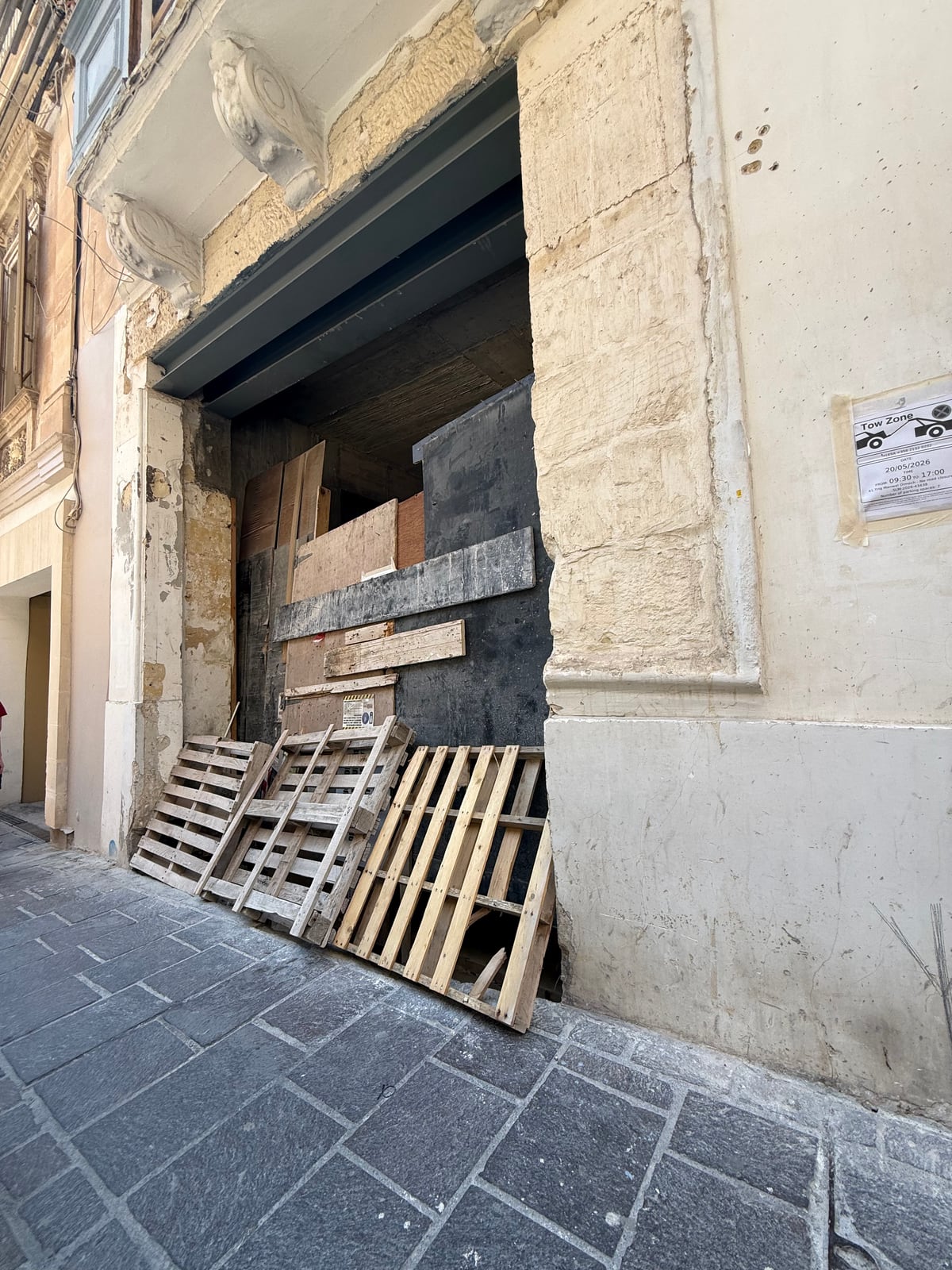 Gallery Two: a reclaimed-timber work in a former doorway